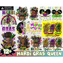 Mardi Gras queen png sublimation design download, black woman png, Mardi Gras png, afro woman png, sublimate designs Ins