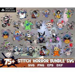 Stitch Bundle Horror Characters Svg, Bundle Halloween Svg Instant Download FLASH Download Only 1s Download
