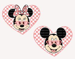 Mouse Love Bundle Svg, Mouse Heart Plaid Svg, Funny Valentine's Day, Valentine's Day, Mouse Valentine Svg, Valentines sh