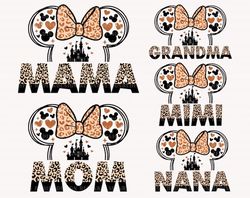 Mama Mouse Leopard Bundle Svg, Family Vacation Svg, Mother's Day Svg, Vacay Mode Svg, Mama Shirt, Magical Castle Svg, Gi