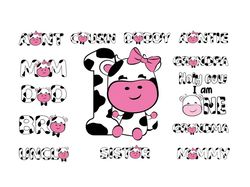 Family Cow Birthday Bundle Svg, Family Cow Birthday Girl Png, Birthday Cow Png, Kids Farm Cow Birthday Svg, Cow Svg, Far