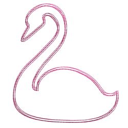 Swan scribble stitch embroidery design,Swan embroidery design,Fun embroidery design,INSTANT DOWNLOAD-1379