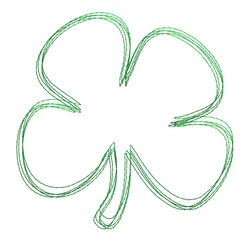 Clover scribble stitch embroidery design,Clover embroidery design,Fun embroidery design,INSTANT DOWNLOAD-1389