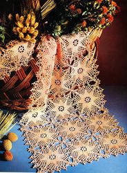 Crochet Doily Pattern - Crochet Tablecloth diagram - Patchwork Nature The joys of autumn-Digital Vintage pattern PDF