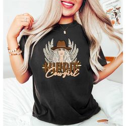 hippie cowgirl shirt, cowgirl hat, western graphic tee, howdy western tee, country music shirt, southern cowgirl shirt,
