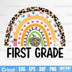 First Grade Teacher | First Grade Teacher PNG | 1st Grade Teacher Circle Leopard File Sublimation Or Print For Shirt