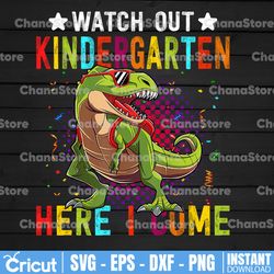 Dinosaurs Watch Out Kindergarten Here I Come Png, Dinosaurs Back To School Png