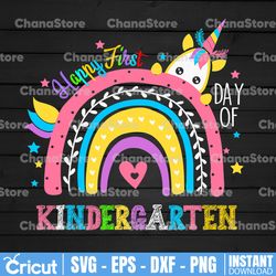 Happy First Day Of Kindergarten Teacher Rainbow Unicorn PNG, Back To School, Kindergarten, Teacher, First Day Of School