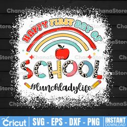 Funny First Day of School Lunch Lady Life Leopard RainbowPng, Funny Back To School Png, Back To School Rainbow Png