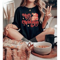 Christmas Sweatshirt,Merry Christmas Santa With Lanterns Shirt,2022 Happy New Year,Women's Christmas Shirt,Christmas Lig