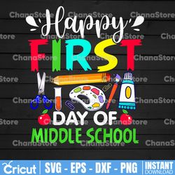 Happy First Day Of Middle School PNG Kindergarten Png, Back To School Png, First Day Of School Png
