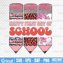 Happy First Day Of School Glitter Sublimation, First Day Of School , Back To School Png, Second Grade, Pencil Design png