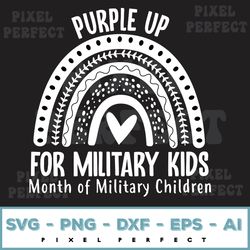 Rainbow Month Of Military Children Svg, Purple Ribbon Svg, Veteran Of Us Army, Proud Military Family, Military Child, Pa