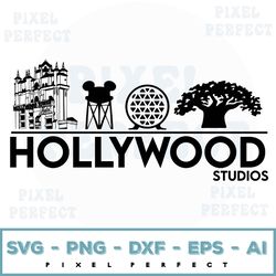 Hollywood Studios Skyline Design *Svg* Png Sublimation *Cricut* Silhouette Studio Cutting Machine Epcot Animal Kingdom M