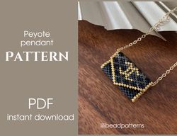 Peyote pendant pattern - DIY handmade miyuki delica pattern - Beaded pendant Bag