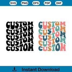 Custom Wavy Letters Tshirt Design Svg Silhouette Cricut Files