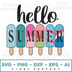 Hello Summer Svg, Welcome Summer Svg, Summer Sign Svg, Hello Summer Popsicle Svg, Summer Svg, Front Door Sign Svg, Files