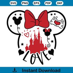 Love Mouse Ears Castle Balloon Shirt Design SVG File For Cricut