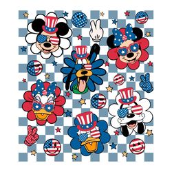 Checkered 4th of July SVG Mouse And Friends SVG Cricut For Files Design