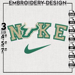 Nike South Florida Bulls Embroidery Designs, NCAA Logo Embroidery Files, South Florida Bulls, Machine Embroidery Files