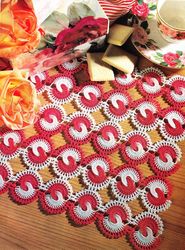 Crochet Doily Pattern - Whimsical Fiesta Crochet diagram - Decor crochet, Patchwork-Vintage pattern PDF Instant download
