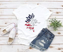 Land of the Free SVG, 4th of July SVG, American Flag Sunflower SVG, Patriotic Svg, Png, Svg Files For Cricut, Sublimatio
