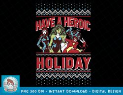 Marvel Heroic Holiday Group Ugly Christmas Sweater T-Shirt copy PNG Sublimate