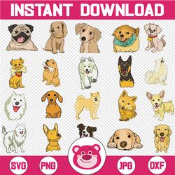 Dog Breeds Bundle SVG - DOGS SVG Clipart Bundle, pet clipart, puppy clipart,Funny Dog svg, Cute dog, animals svg, Dog de