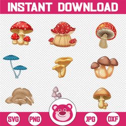 Mushrooms Clipart Collection, Mushrooms SVG Bundle, Mushrooms png, Mushrooms images, Mushrooms graphics, Mushrooms illus