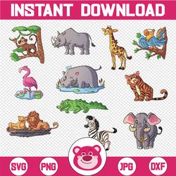 Zoo Animal Png, Zoo Animal Clipart, Safari Jungle Animal Clipart Only PNG files