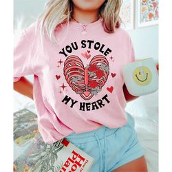 Retro Comfort Colors Valentines Shirt,You Stole My Heart,Cute Valentines Day Gift,Skeleton Rib Cage Shirt,Rib Cage Shirt