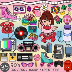 Back to the 90s | Y2K, Retro, 80s, 70s, Clip art, Party, Cute, Kawaii, Rollerskates, Canvas, Film, Vinyl, Phone, Mirror