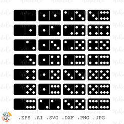 Dominoes Svg Silhouette Stencil Templates Dxf Clipart Png Cricut Files