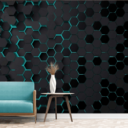 3D Hexagonal Wall Mural Wallpaper Self adhesive wallpaper murals