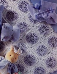 blancet crochet pattern for cuddly baby - digital vintage pattern pdf download
