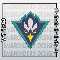UNC Wilmington Seahawks  Embroidery Designs, NCAA Logo Embroidery Files, NCAA UNC Wilmington, Machine Embroidery Pattern