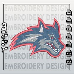 Stony Brook Seawolves  Embroidery Designs, NCAA Logo Embroidery Files, NCAA Stony Brook, Machine Embroidery Pattern