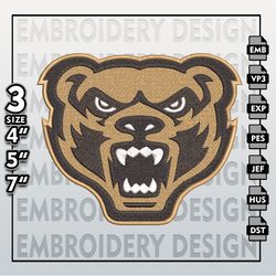 Oakland Golden Grizzlies  Embroidery Designs, NCAA Logo Embroidery Files, NCAA Grizzlies , Machine Embroidery Pattern