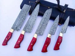 A Chef's Best Friend: 5-Piece Hand Forged Damascus Steel Chef Knife Set