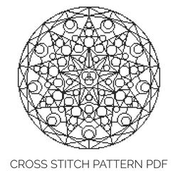 Geometric Mandala Cross Stitch Pattern | Counted Cross Stitch | Punto De Cruz | Punt De Creu | Point De Croix