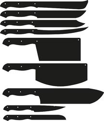 Kitchen knives set of files for laser cutting DXF