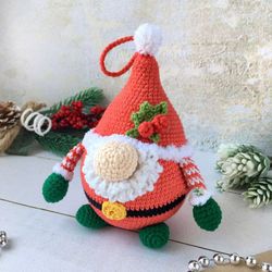 Santa gnomes amigurumi pattern christmas ornaments tree. Crochet santa gnome patterns christmas decor. Gnome Amigurumi