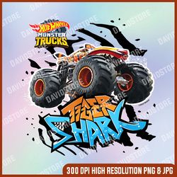 Hot Wheels - Tiger Shark Orange PNG, Truck PNG, PNG High Quality, PNG, Digital Download
