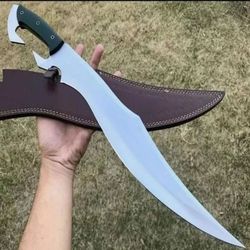 25" Custom Handmade Pure d2 Steel Falcata sword with leather ,gift sword,custom made,handmade