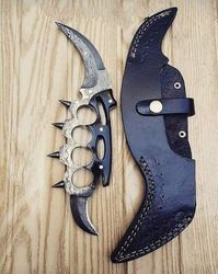 Damascus Fixed Blade, TRENCH KNIFE, Hunting Knife, Viking Knife, Bowie Knife, Engraved Knife, Survival Knife,
