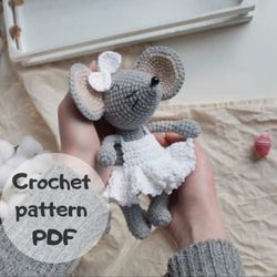 PATTERN Amigurumi pattern Mouse, Easter bunny, Amigurumi Mouse, crocheted mouse pattern, PDF pattern, ENGLISH only
