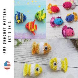 Crochet Eyes Pattern, Eyes for Amigurumi Toys, 3 in 1 Toys Crochet Patterns  
