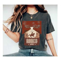 Western American Rodeo Shirt, Vintage Inspired Tee Shirt, Western Graphic Tee, Retro Tee Shirt, Garment Dyed, Boho, Vint