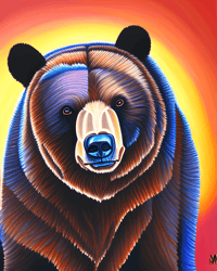 Bear Print / Art Digital Painting / Animals / Decor Room / Wild World