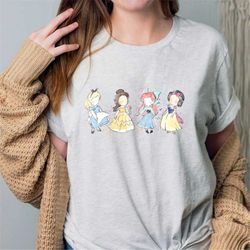 Disney Princess Shirt - Watercolor Disney Princess Shirt - Disney Princess Group Shirt - Girls' Disney Shirt - Matching